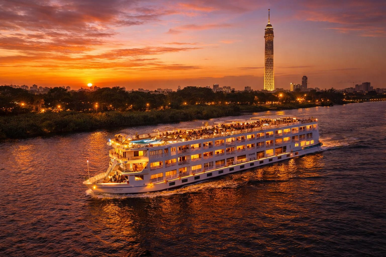 Cairo Nile Dinner Cruise with Tanoura Show